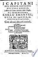 I capitani del signor Giouanni Bottero \|! benese, abbate di Santo Michele della Chiusa ... Con alcuni discorsi curiosi, ..