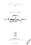 I capitelli di Arsiè, Fonzaso, Lamon, Sovramonte