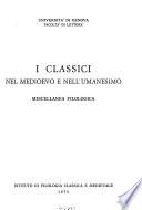 I classici nel Medioevo e nell'Umanesimo