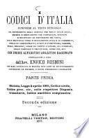 ¬I Codici d'Italia conformi al testo ufficiale ...0
