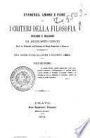 I *criterj della filosofia. -