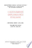 I documenti diplomatici italiani: 1870-1896. v. 1. 21 settembre - 31 dicembre 1870