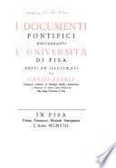 I documenti pontifici riguardanti l'Università di Pisa
