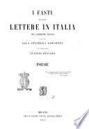 I fasti delle Lettere in Italia nel corrente secolo additati alla studiosa gioventù dal professore Antonio Zoncada
