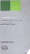 I formalisti russi. Teoria della letteratura e metodo critico