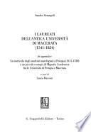 I laureati dell'antica Università di Macerata (1541-1824)