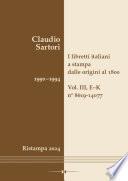 I libretti italiani a stampa dalle origini al 1800. Catalogo analitico con 16 indici