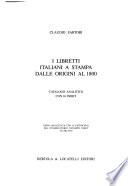 I libretti italiani a stampa dalle origini al 1800