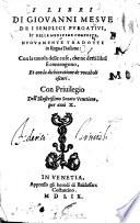 I libri dei semplici purgativi, et delle medicine composte