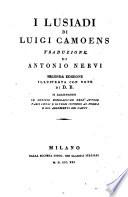 I Lusiadi di Luigi Camoens traduzione di Antonio Nervi