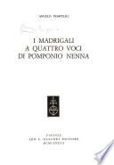 I madrigali a quattro voci di Pomponio Nenna