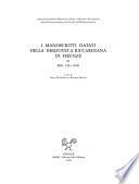 I manoscritti datati della Biblioteca riccardiana di Firenze: Mss. 1401-2000