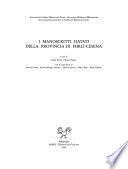 I manoscritti datati della provincia di Forlì-Cesena