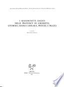 I manoscritti datati delle province di Grosseto, Livorno, Massa Carrara, Pistoia e Prato
