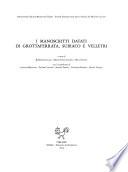 I manoscritti datati di Grottaferrata, Subiaco e Velletri