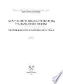 I manoscritti della letteratura italiana delle origini