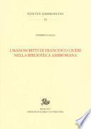 I manoscritti di Francesco Ciceri nella Biblioteca Ambrosiana