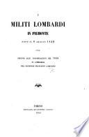 I militi lombardi in Piemonte dopo il 6 agosto 1848, ossia, Seguito alle Considerazioni del 1848 in Lombardia