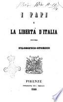 I papi e la libertà d'Italia discorso filosofico-storico