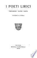 I poeti lirici ...: Terpandro. Alceo. Saffo