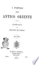I popoli dell'antico oriente sommario di Giovanni de Castro
