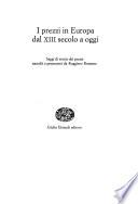 I prezzi in Europa dal XIII secolo a oggi