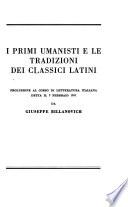I primi umanisti e le tradizioni dei classici latini