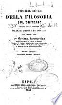 I principali sistemi della filosofia sul criterio