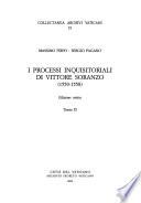 I processi inquisitoriali di Vittore Soranzo, 1550-1558