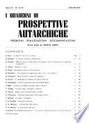 I quaderni di prospettive autarchiche problemi, realizzazioni, documentazioni