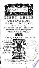 I quattro libri delle osseruationi