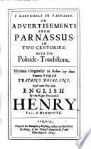 I ragguagli di Parnasso: or Advertisements from Parnassus. etc