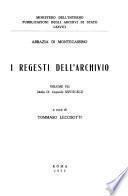 I regesti dell'archivio: Aula II