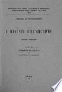 I regesti dell'archivio
