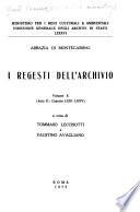 I regesti dell'archivio