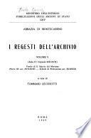 I regesti dell'archivio