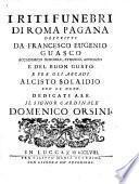 I riti funebri di Roma pagana