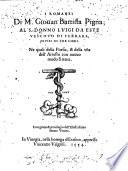 I Romanzi di Giovanni Battista Pigna