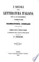 I secoli della letteratura italiana dopo il suo risorgimento commentario di Giambattista Corniani