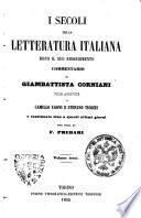 I *secoli della letteratura italiana dopo il suo Risorgimento commentario