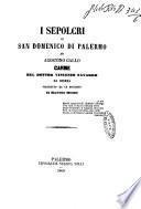 I sepolcri in San Domenico di Palermo ad Agostino Gallo carme del dottor Vincenzo Navarro da Ribera