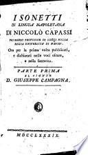 I sonetti in lingua Napoletana di Niccolò Capassi
