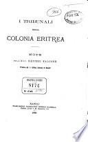 I tribunali nella colonia Eritrea