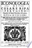 Iconologia divisa in tre libri: ... Ampliata a Gio(vanni) Zaratino-Castellini