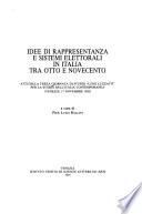 Idee di rappresentanza e sistemi elettorali in Italia tra otto e novecento