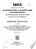 Idee teoretiche e pratiche di ragionatería, e di doppio giro di registrazione