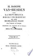 Il barone Van-Hesden ossia la repubblica degli increduli. Traduzione dal Francese, che si pubblica per cura della pia associazione