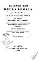 Il buon uso della logica in materia di religione del canonico Alfonso Muzzarelli