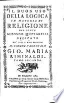¬Il buon uso della logica in materia di religione