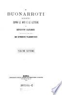 Il Buonarroti Scritti sopra le arti e le lettere, raccolti per cura di Benvenuto Gasparoni